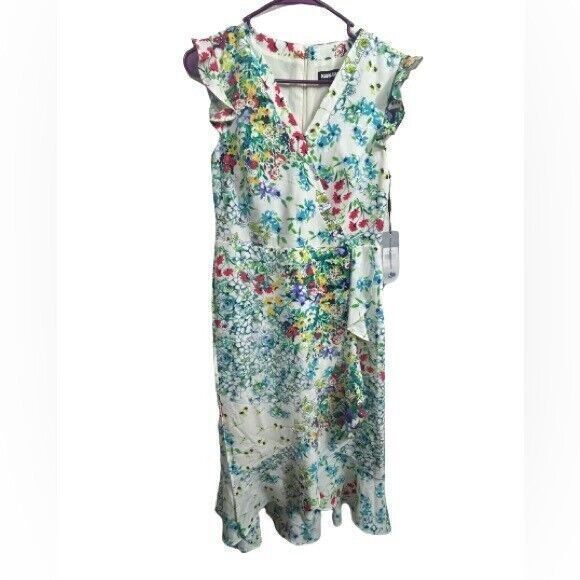 KARL LAGERFELD Paris beautiful floral flower garden party ruffled dress sz 2 nwt - Picture 1 of 9